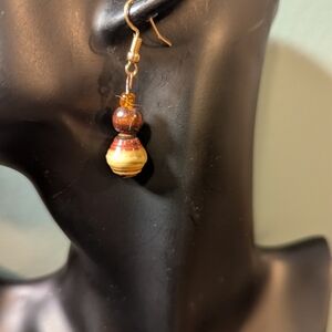 🤎 African Made Earrings Artisan Multicolor Beaded Ethnic Tradional OOK